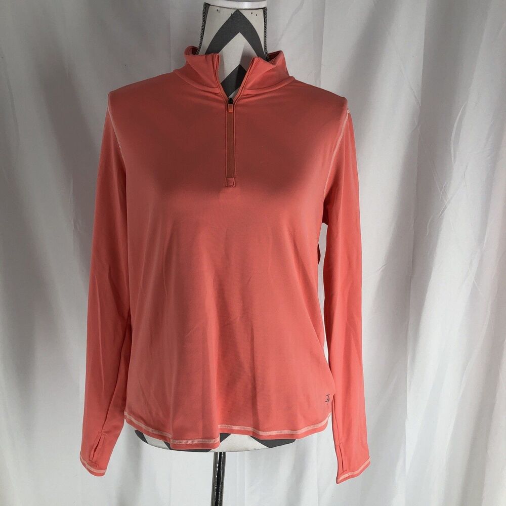 Soybu Women's Long Sleeve Quarter Zip Medium Coral